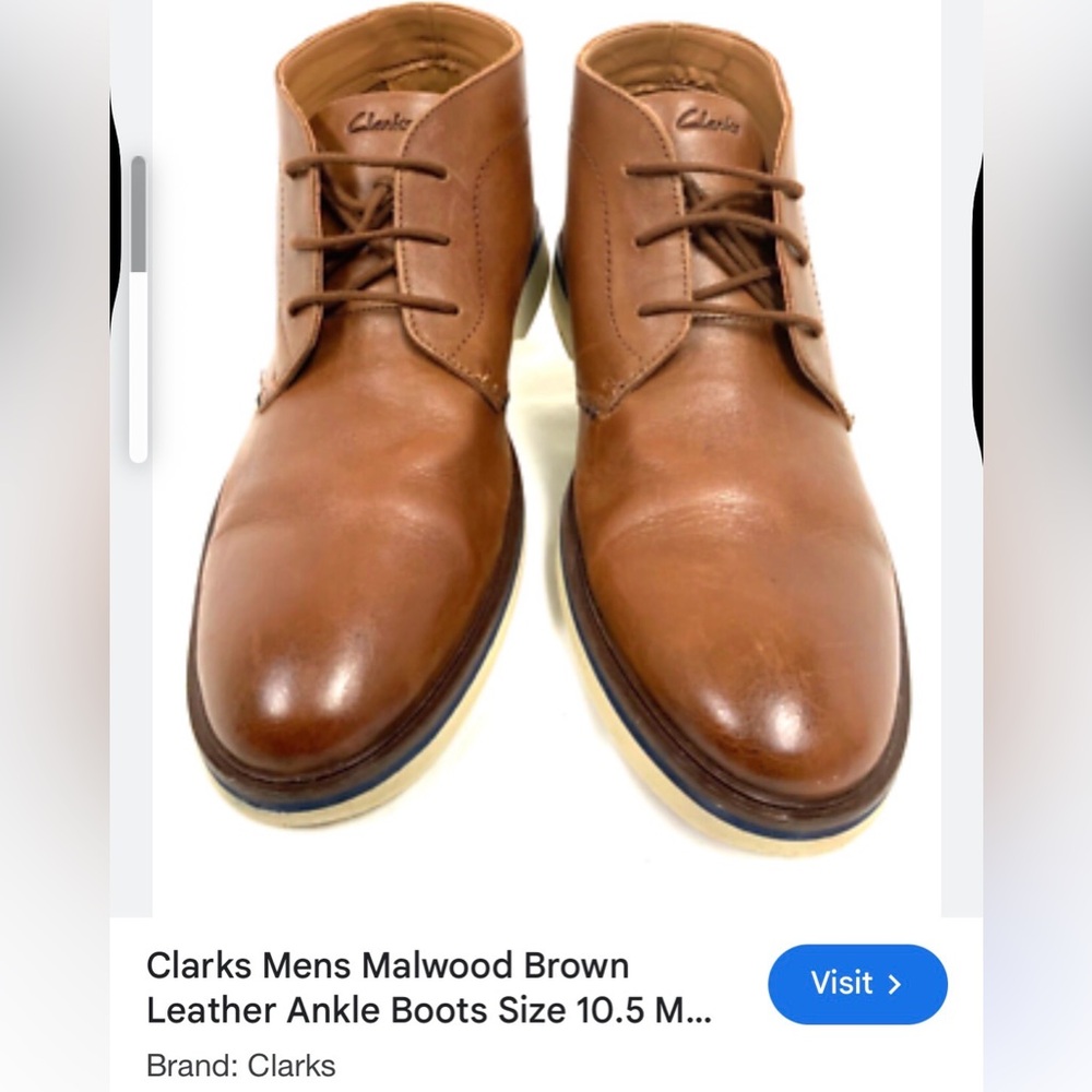 🎄Clarks Men's dark Tan leather Chukka Boots size (13)men’s🎄